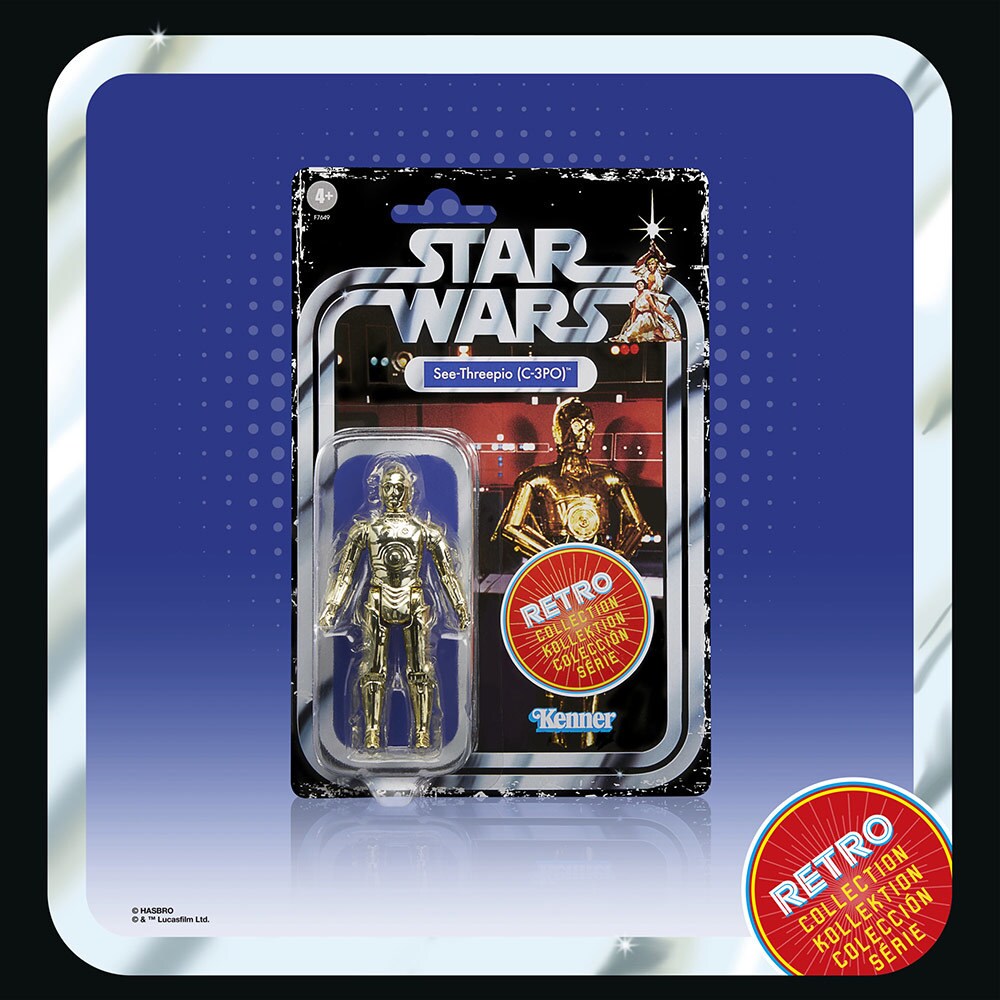 C-3PO from the Star Wars Retro Collection Star Wars: A new Hope Collectible Multipack.