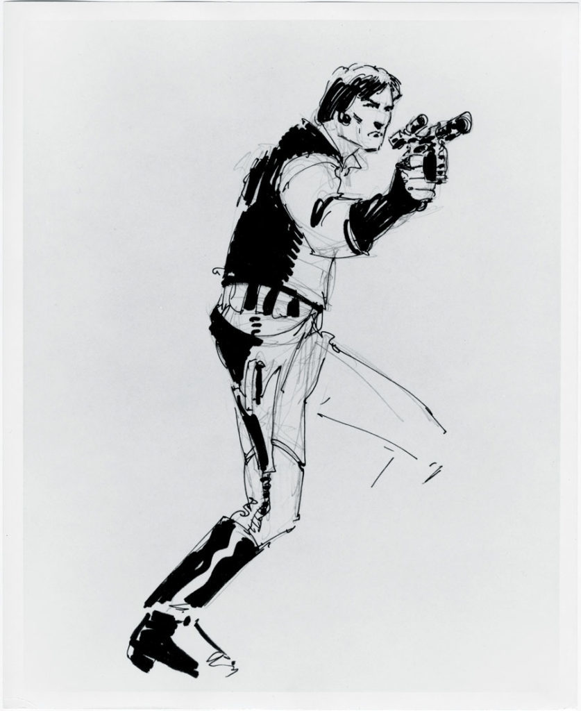 Howard Chaykin sketch of Han Solo, from the book Star Wars Icons: Han Solo.