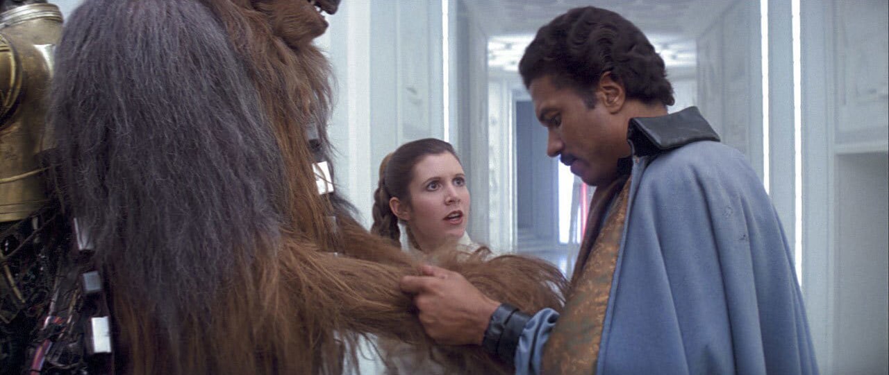 Lando freeing Chewie in The Empire Strikes Back