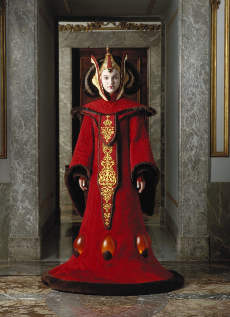 Queen Amidala in her throne room gown