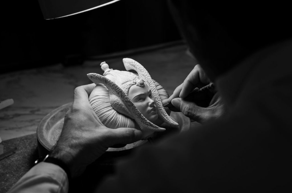 Lladro sculptor making a Queen Amidala statue