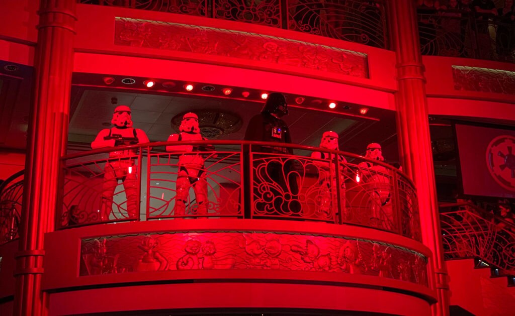 Darth Vader takes over the Disney Fantasy on Star Wars Day at Sea.