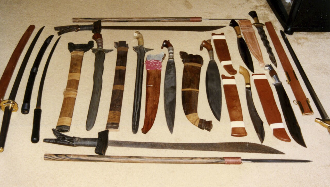 A sample of Robles’ sword collection, including pieces from the Philippines, China, and Japan.