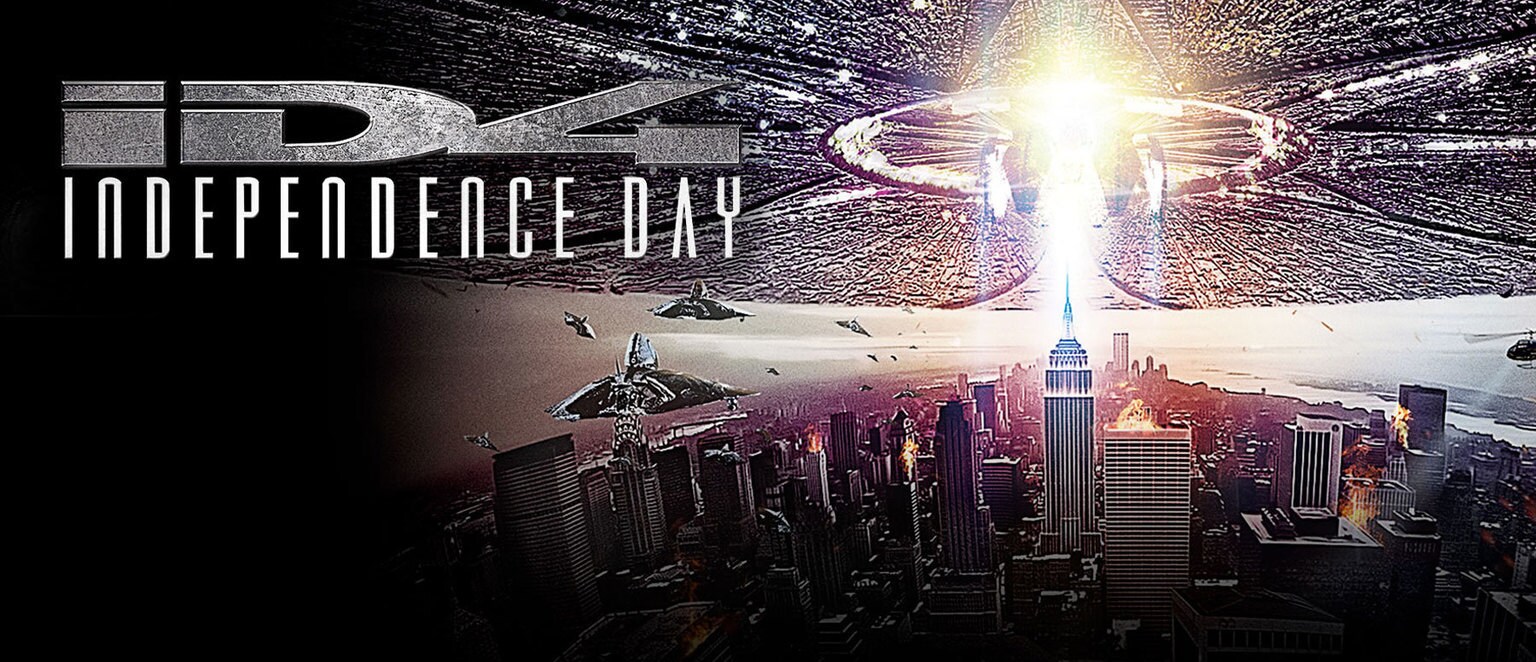 Alien spacecraft over New York City from the movie "ID4 Independence Day"
