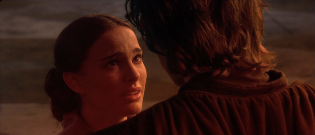 Padme speaks with Anakin on Mustafar.