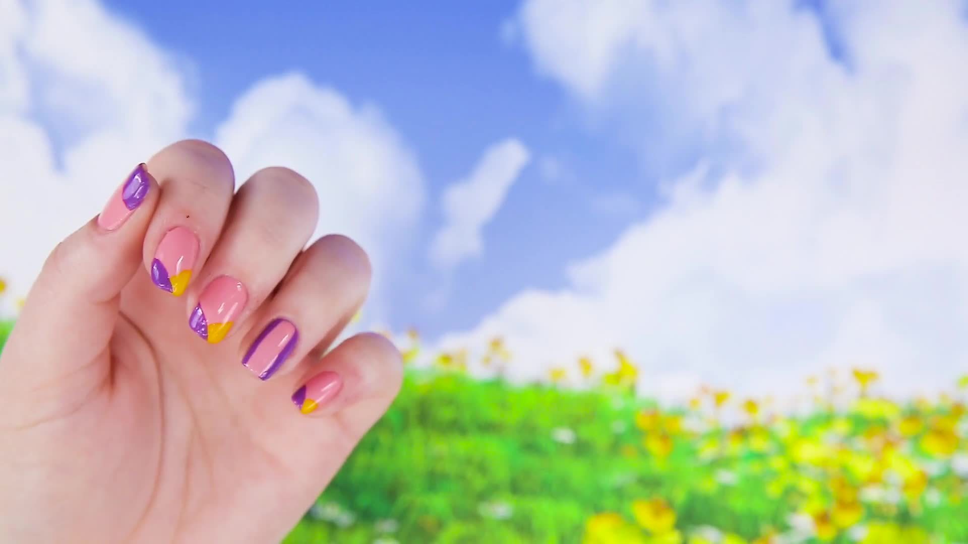 Disney's Rapunzel Colorblock Nail Art Tutorial