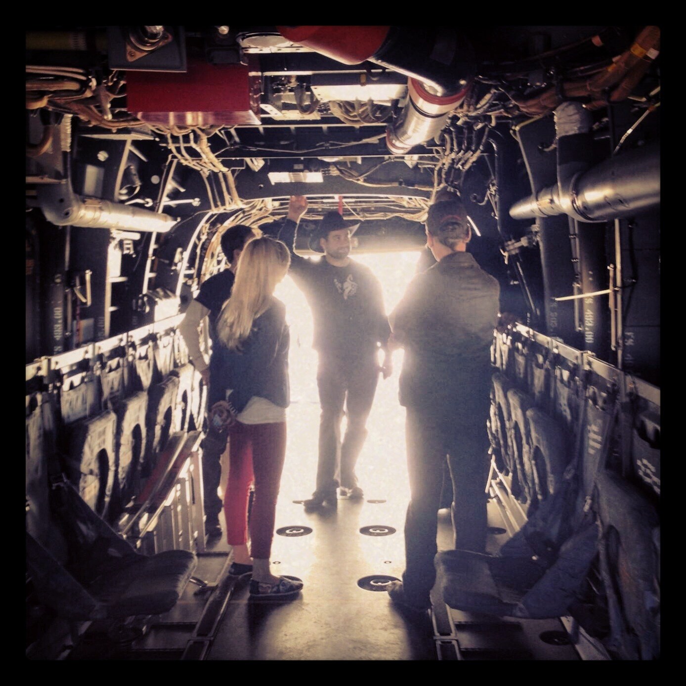 Inside an Osprey at MCAS Miramar on our USO Tour!