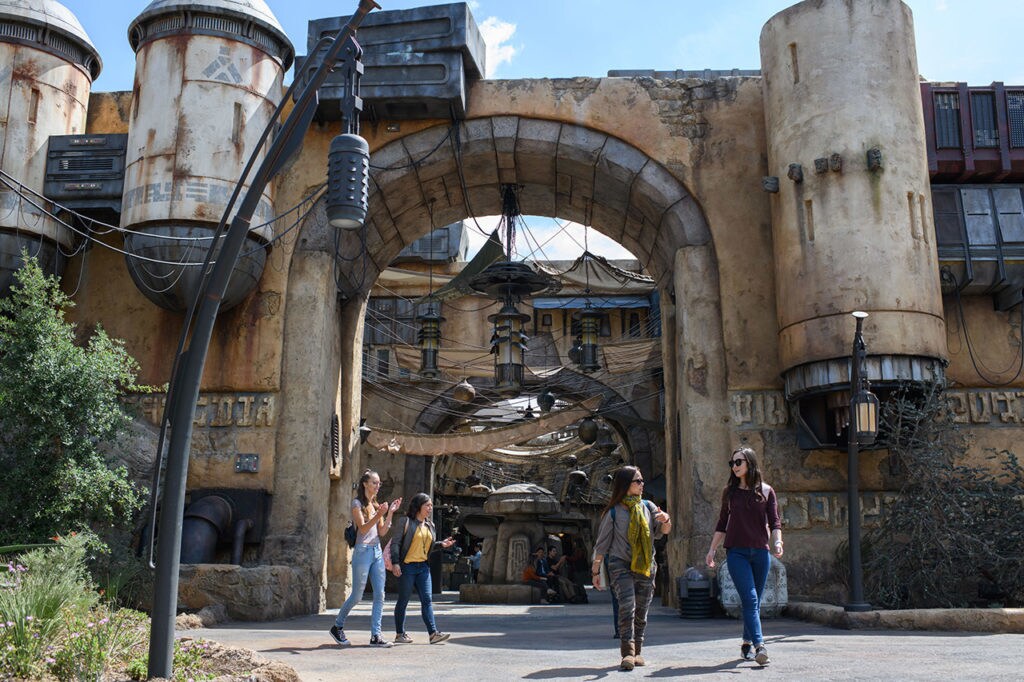 Guests visiting Star Wars: Galaxy’s Edge at Disneyland Park in Anaheim, California, and at Disney's Hollywood Studios in Lake Buena Vista, Florida, will be able to wander the lively marketplace of Black Spire Outpost and encounter a robust collection of merchant shops and stalls filled with authentic Star Wars creations. (Richard Harbaugh/Disney Parks)