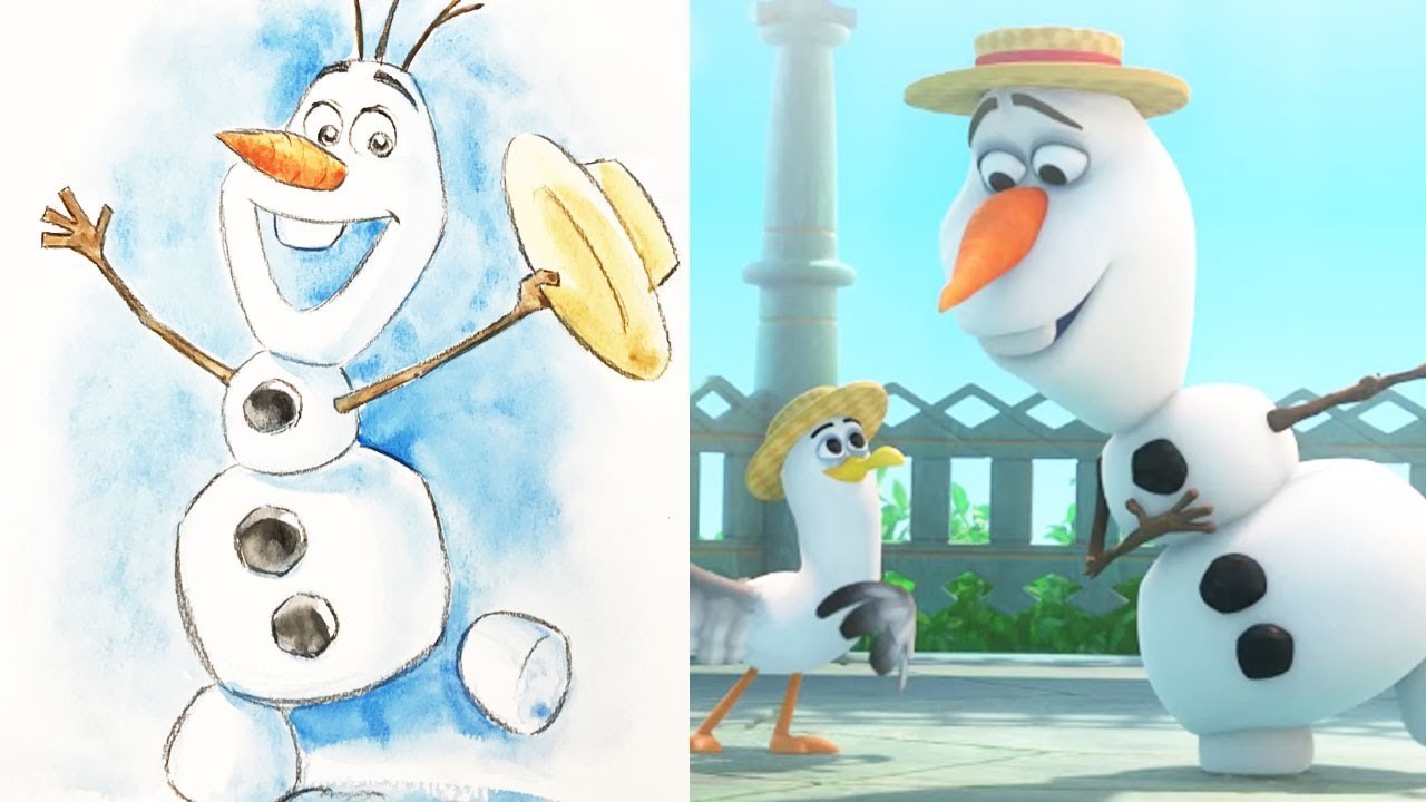 Olaf l Disney Sketchbook, snowman, Say hello to Olaf! ❄️ Animator  Hyun-min Lee teaches you how to draw the lovable snowman in  #DisneySketchbook, now streaming on #DisneyPlus.