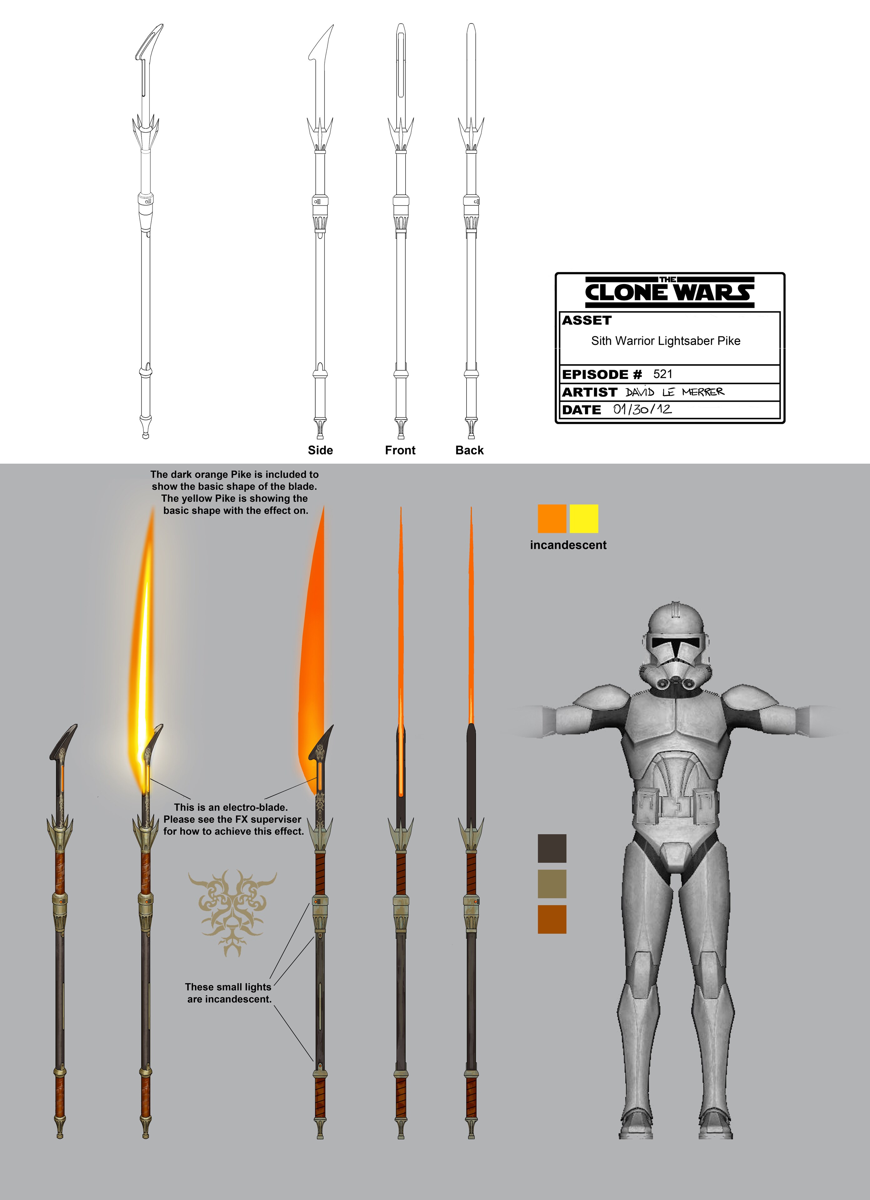 Moraband Sith lightsaber pike illustration by David Le Merrer (dated January 30, 2012).

