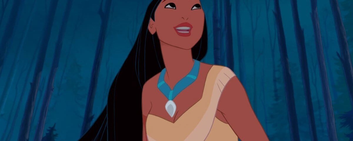 Pocahontas looks up into the wilderness.