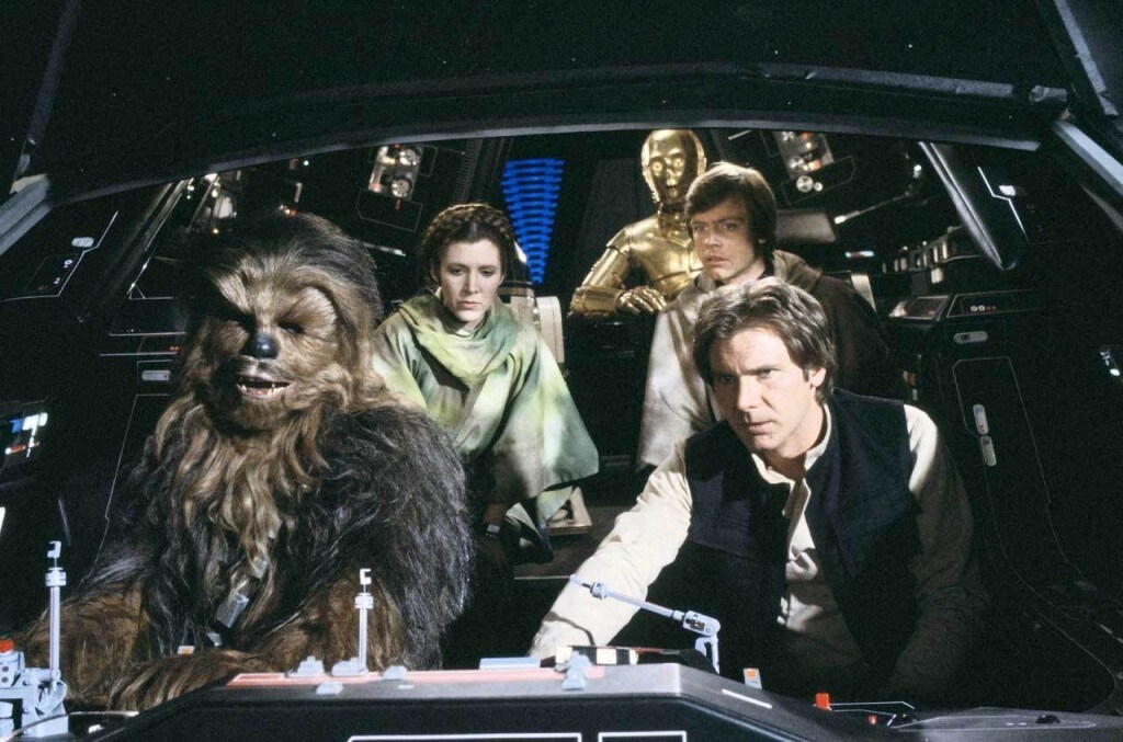 Luke, Han, Leia, and Chewbacca arrive at Endor