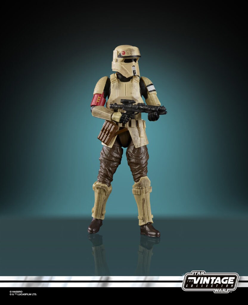 A Scarif stormtrooper action figure by Hasbro.