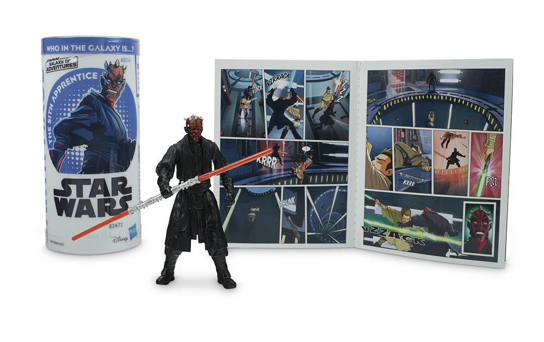 A Darth Maul action figure, part of Hasbro's next wave of Star Wars Galaxy of Adventures figures.