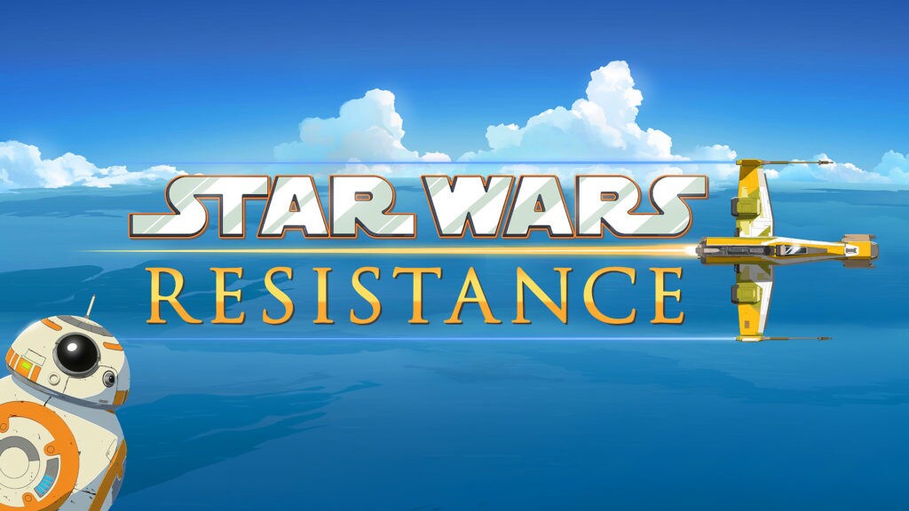 Star Wars Resistance animated show poster, featuring BB-8 and a starfighter.