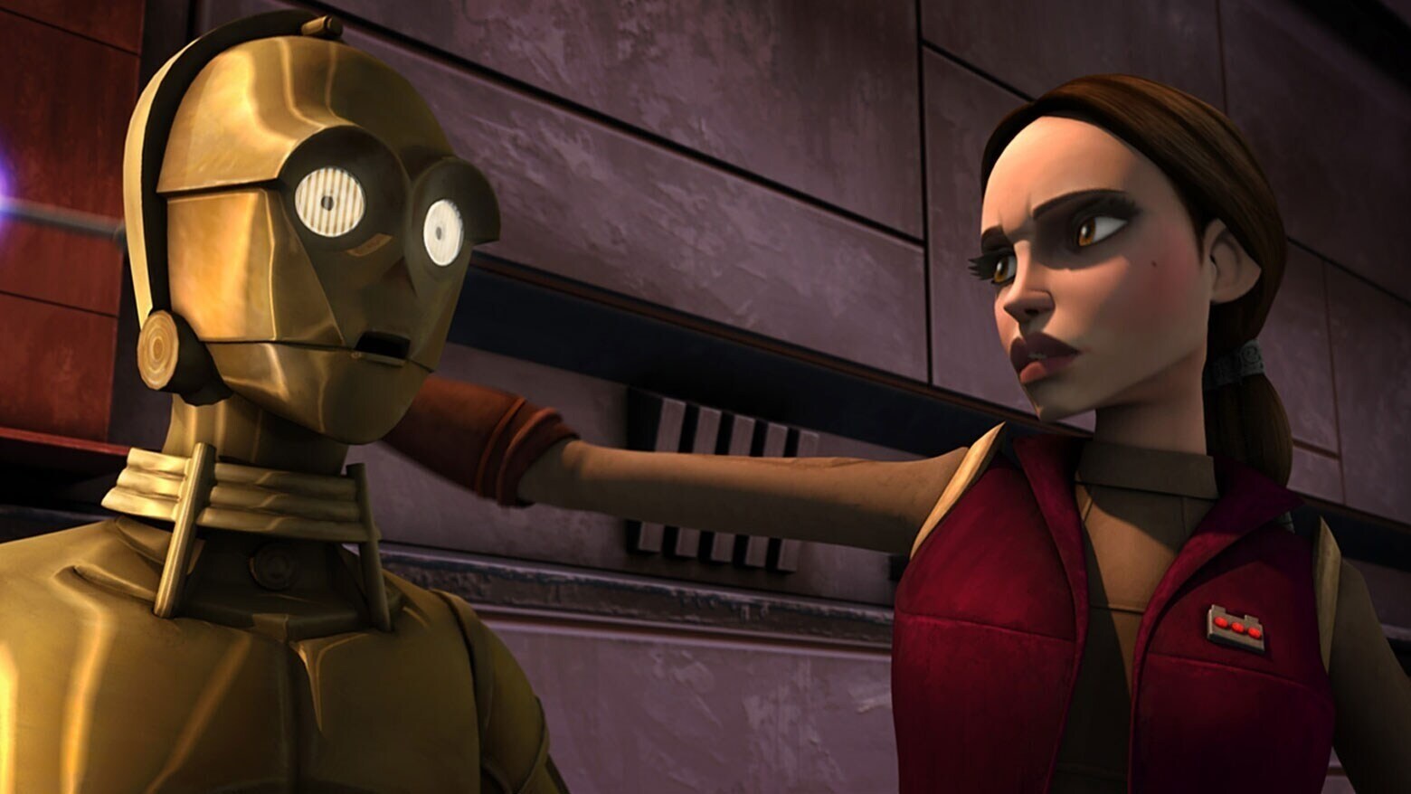 Padme and C-3P0 in The Clone Wars