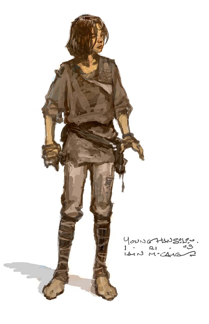Concept art of a young Han Solo.