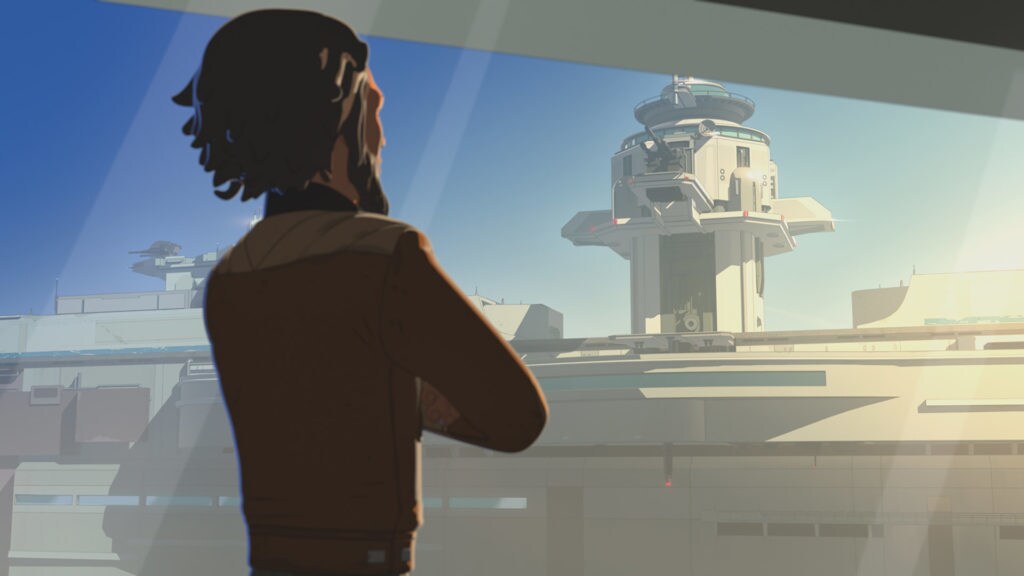 Yeager looks at Doza Tower in Star Wars Resistance.
