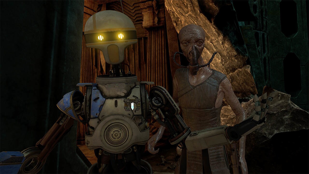 ZO-E3 and Vylip in Vader Immortal- Episode II.