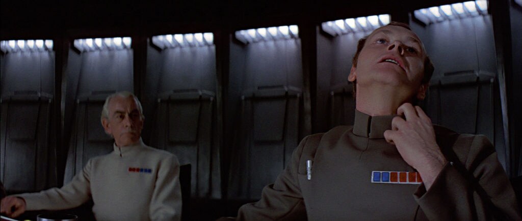 Admiral Motti chokes in Star Wars: A New Hope.