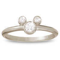  Image of Diamond Mickey Mouse Icon Ring - 18KWhite Gold # 1