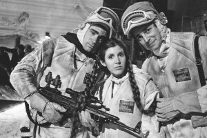 Carrie Fisher on set in The Empire Strikes Back
