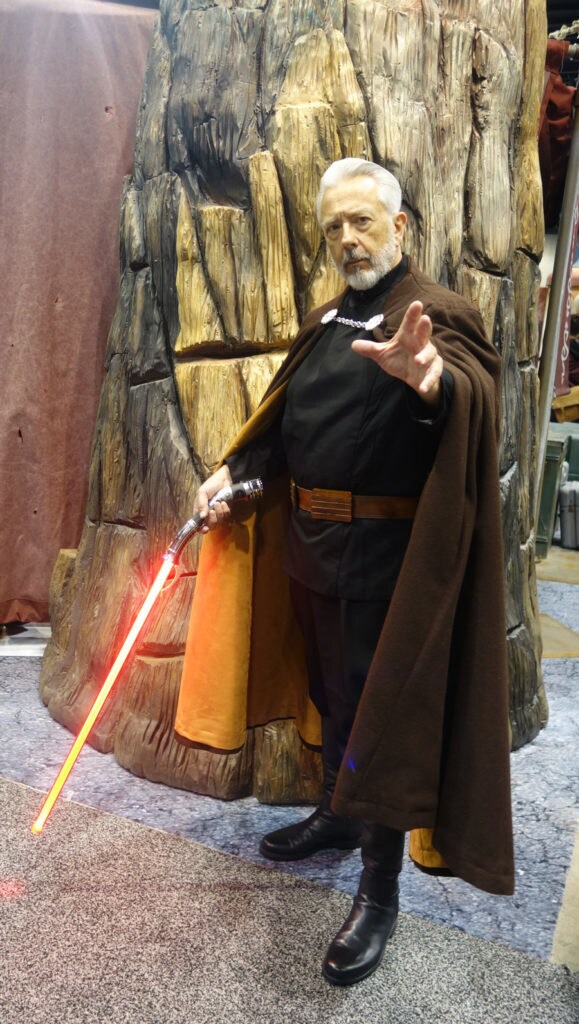 A fan cosplaying as Count Dooku