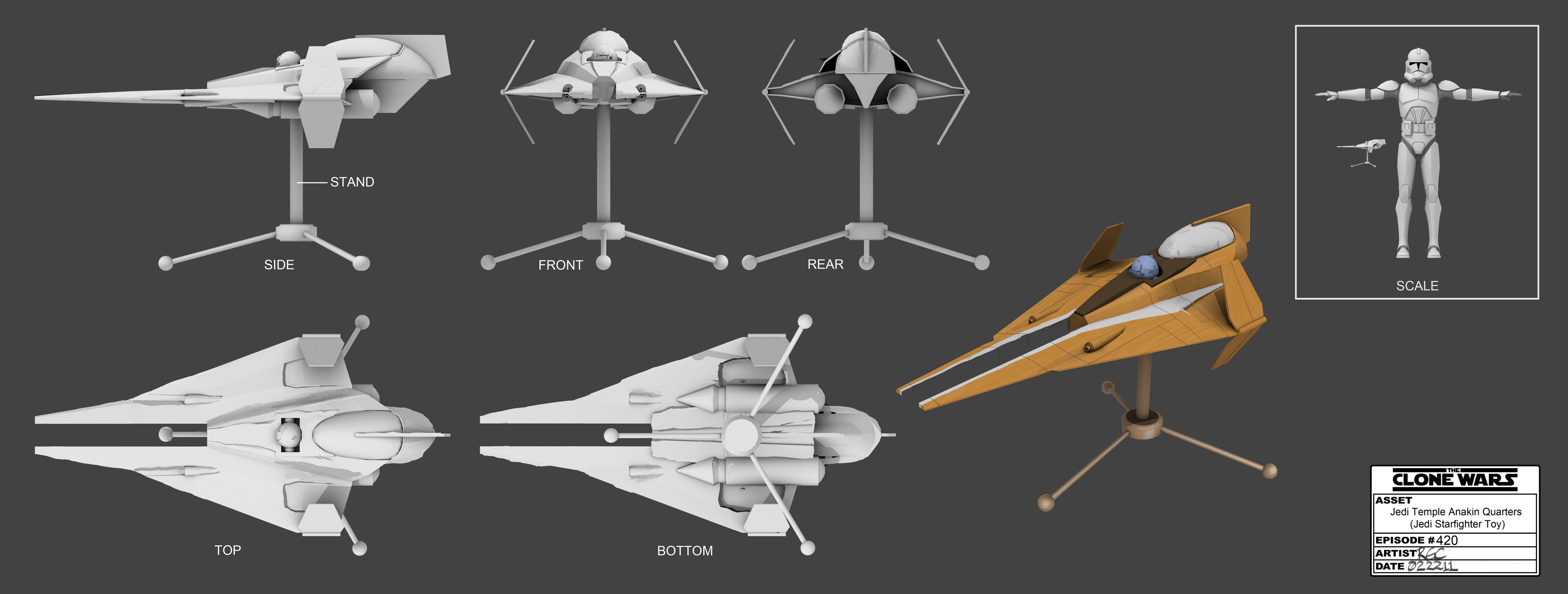 Anakin's Jedi starfighter toy illustration (dated February 22, 2011).