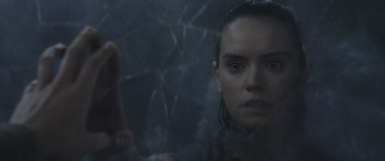 Rey in Ahch-To cave