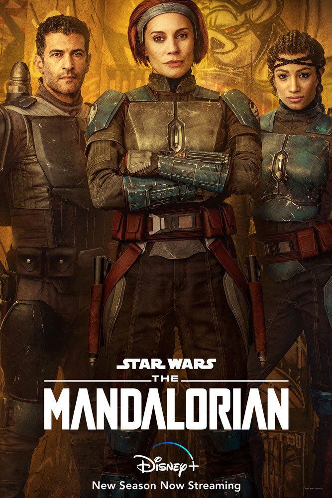 Bo-Katan Kryze and other Mandalorians from The Mandalorian series