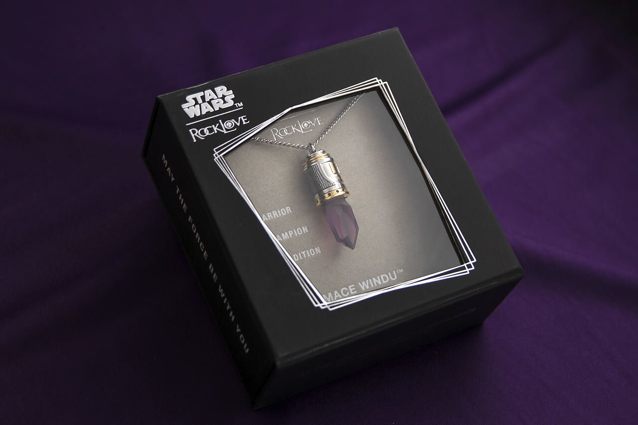 Star Wars Celebration Collection including Mace Windu Kyber Crystal necklaces 