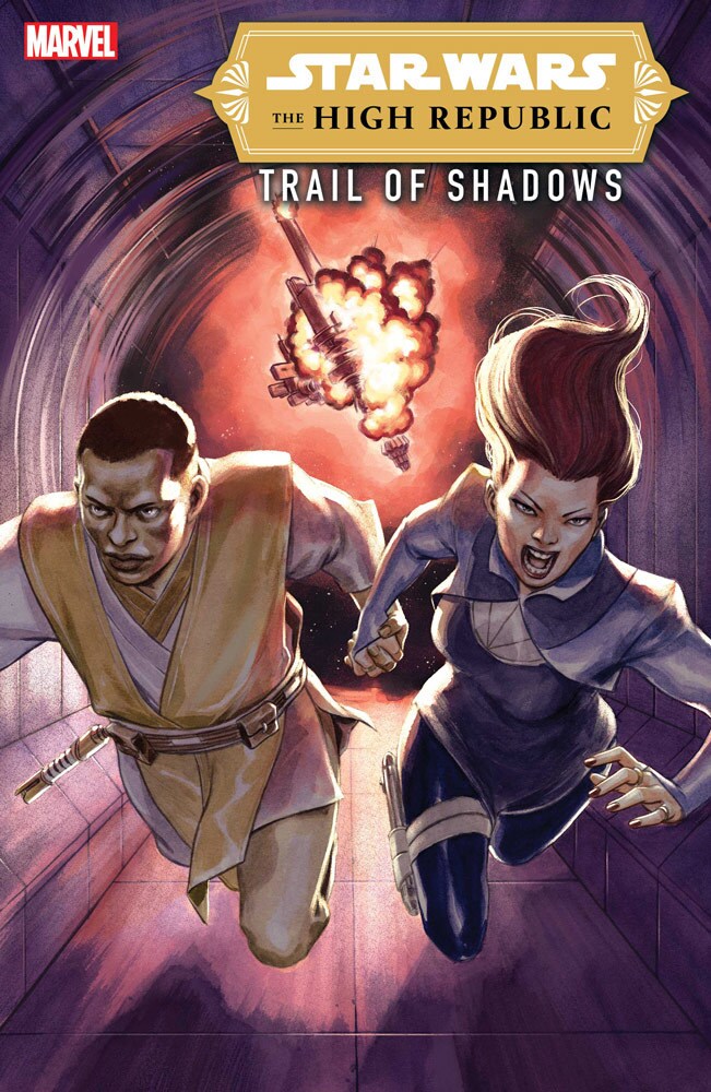 Star Wars: The High Republic -- Trail of Shadows #5 cover featuring Emerick and Sian.