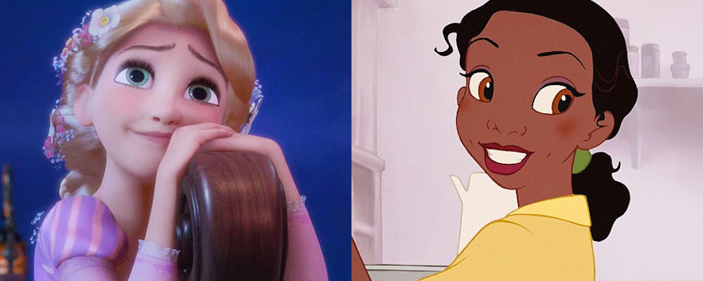 Rapunzel and Tiana.