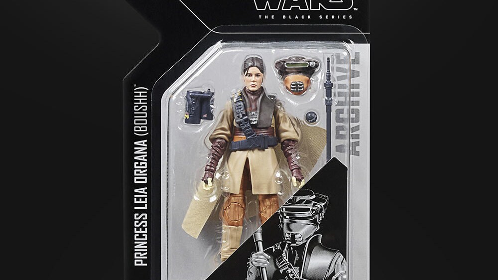 Hasbro's The Black Series Princess Leia as Boushh in package
