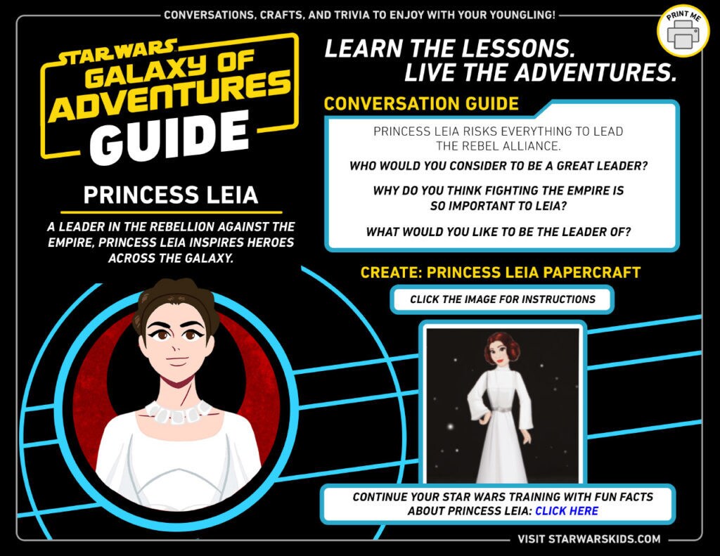 Princess Leia Star Wars Galaxy of Adventures guide for parents.