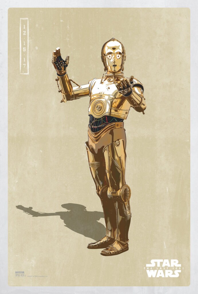 C-3PO on a beige poster.