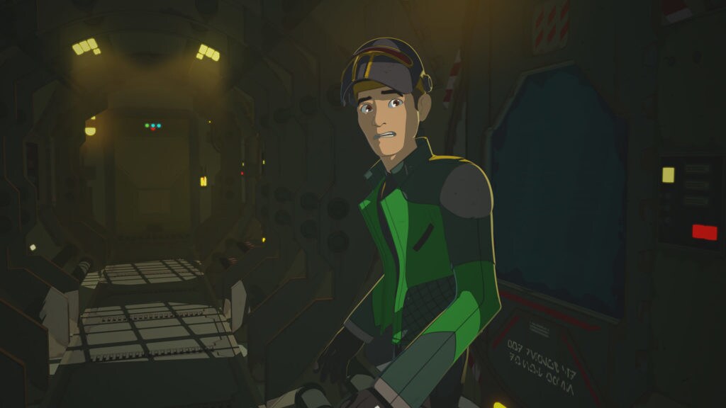 Kaz, having just launched Synara in an escape pod from the Colossus in Star Wars Resistance.