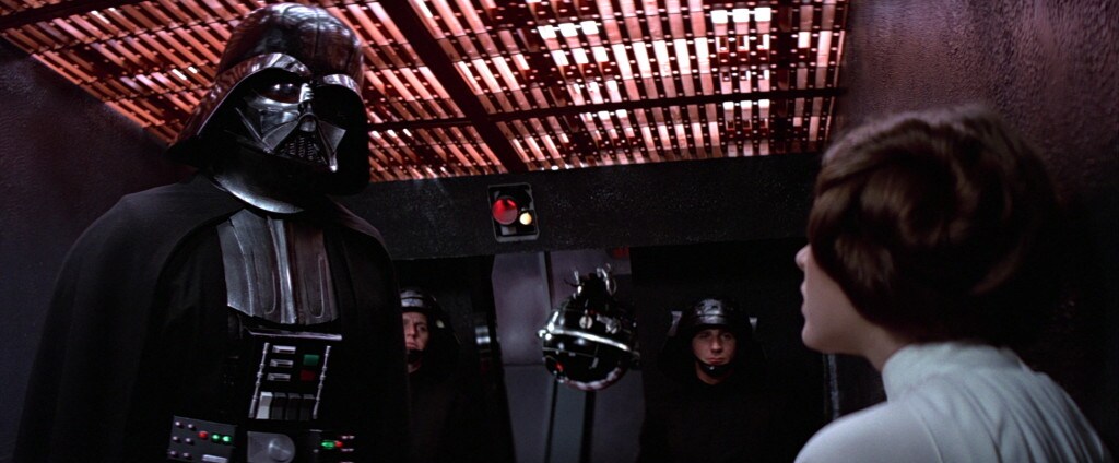 Darth Vader interrogates Leia in A New Hope