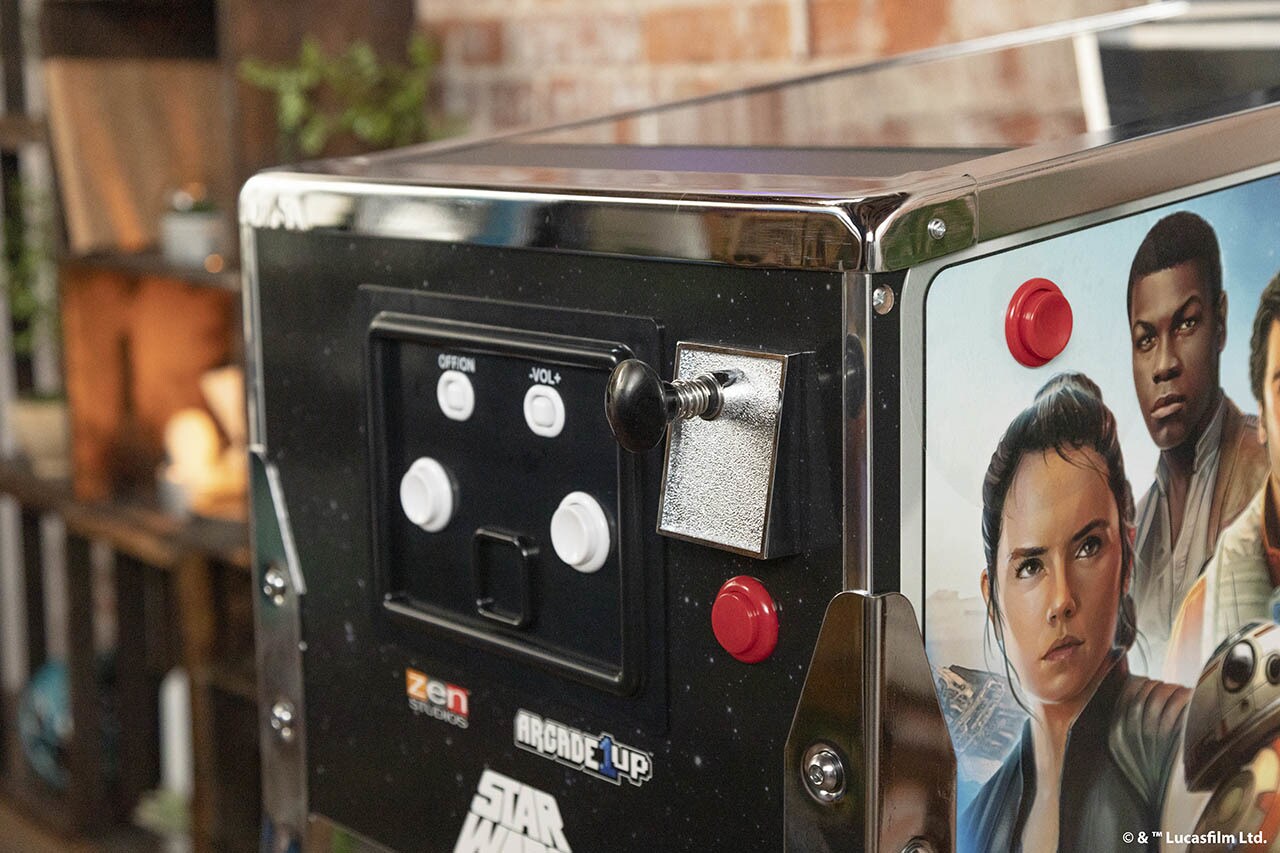 Arcade1UP’s Star Wars Pinball cabinet close up