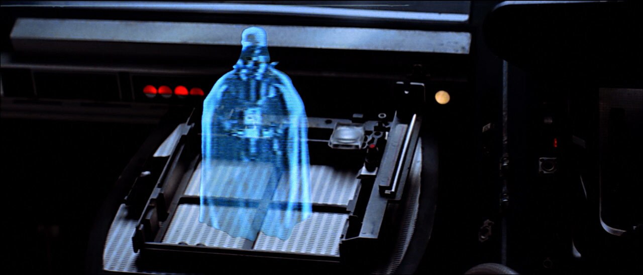 A hologram of Darth Vader.