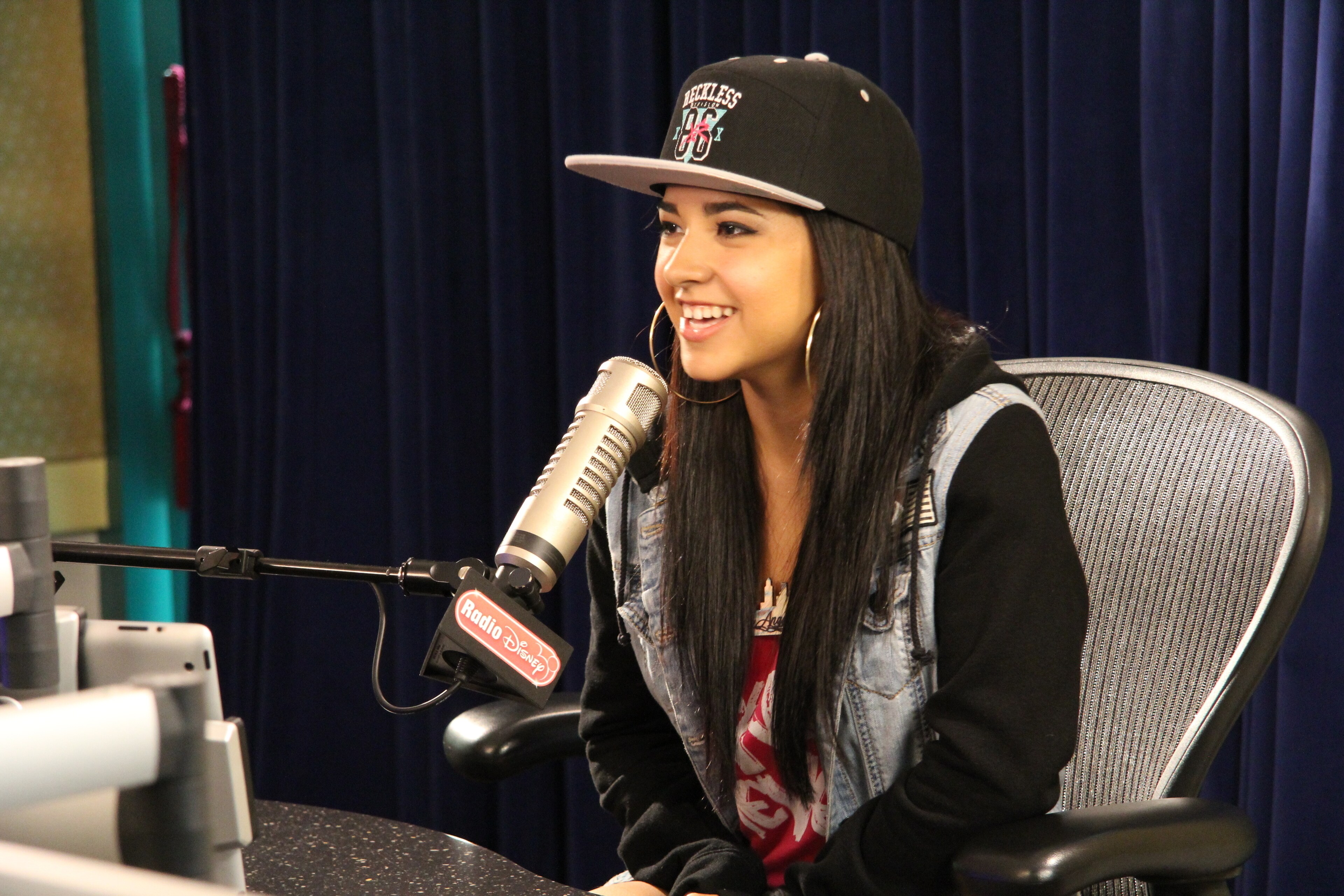 Becky G chats in the Radio Disney studio