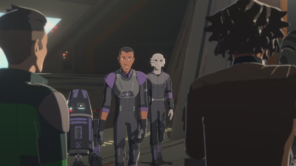 Marcus Speedstar approaches Yeager in Star Wars Resistance.