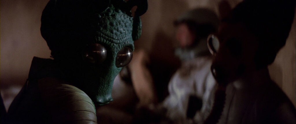 Greedo in the Mos Eisley Cantina.
