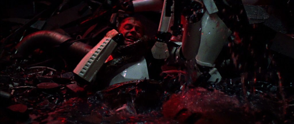 Luke is choked by the tentacles of a dianoga in the trash compactor on the Death Star in A New Hope.