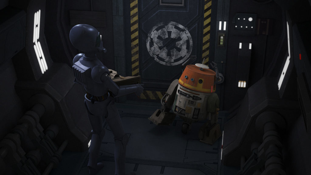 Chopper and AP-5 from Star Wars Rebels.