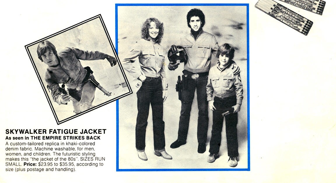 A family poses wearing Skywalker fatigue jackets.