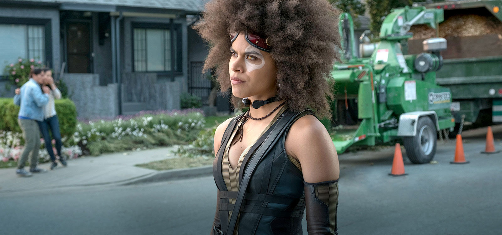 Actor Zazie Beetz (as Domino) in the movie "Deadpool 2"