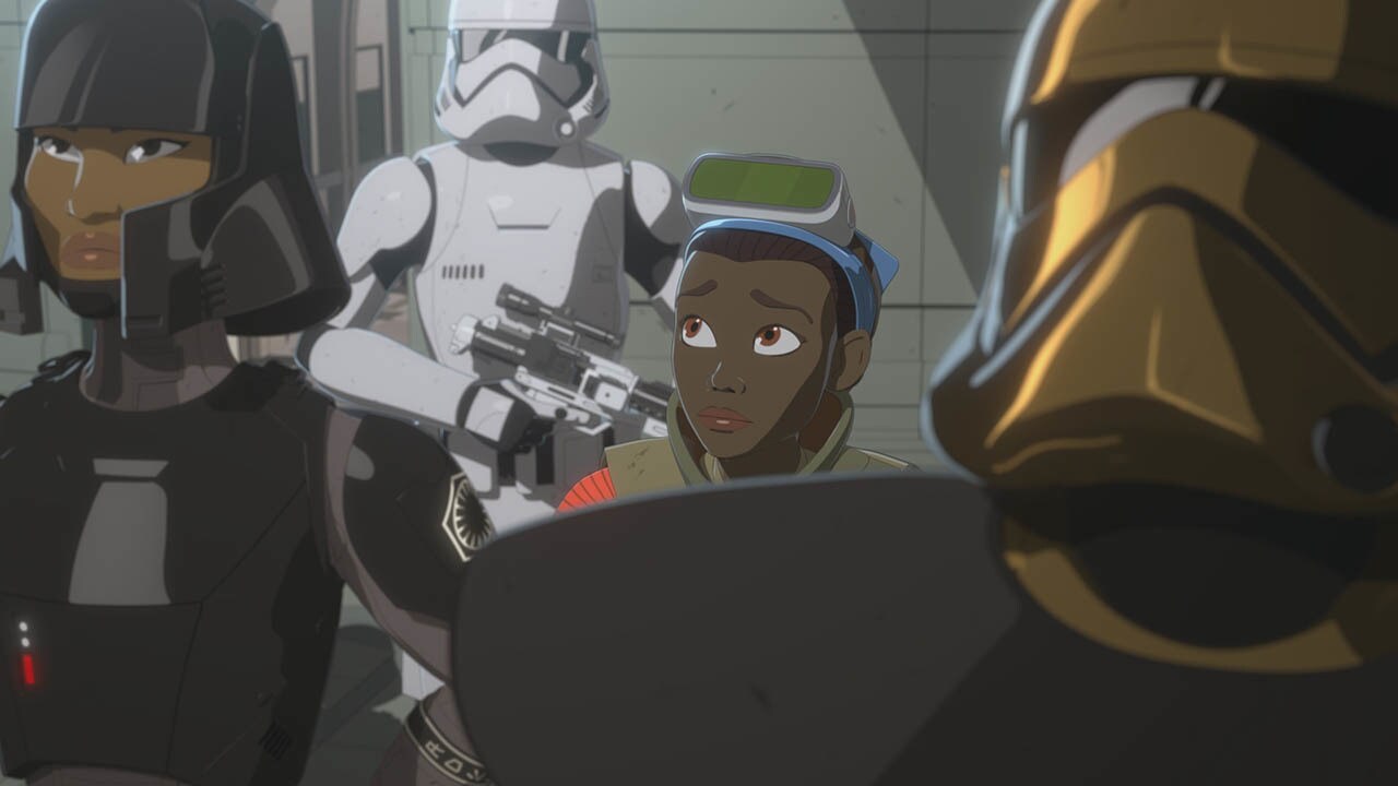 Tam is led away by the First Order in Star Wars Resistance.
