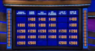 Jeopardy board featuring Guinness Records category