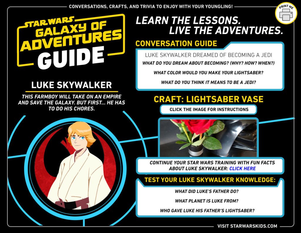 Luke Skywalker Galaxy of Adventures guide.